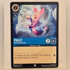 Disney Lorcana PIGLET Entranced by Snow 139/204 Winterspell TCG Card